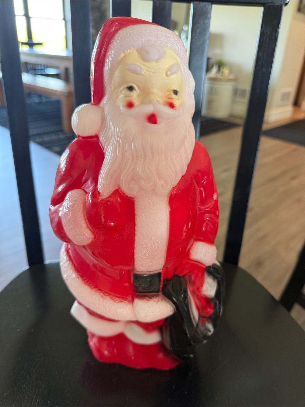 Vintage Blow Mold Classic Red Santa Figurine Holiday Decor